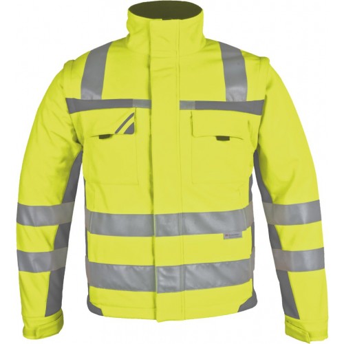 PKA-Warnschutz, Winter-Warnschutz-Softshell Jacke, ca. 280g/qm, gelb/grau