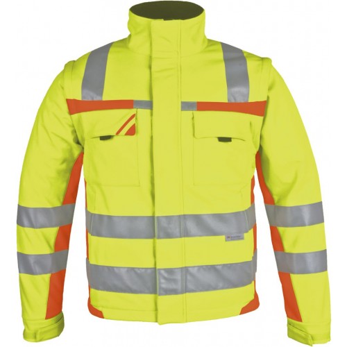 PKA-Warnschutz, Winter-Warnschutz-Softshell Jacke, ca. 280g/qm, gelb/orange