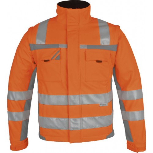PKA-Warnschutz, Winter-Warnschutz-Softshell Jacke, ca. 280g/qm, orange/grau