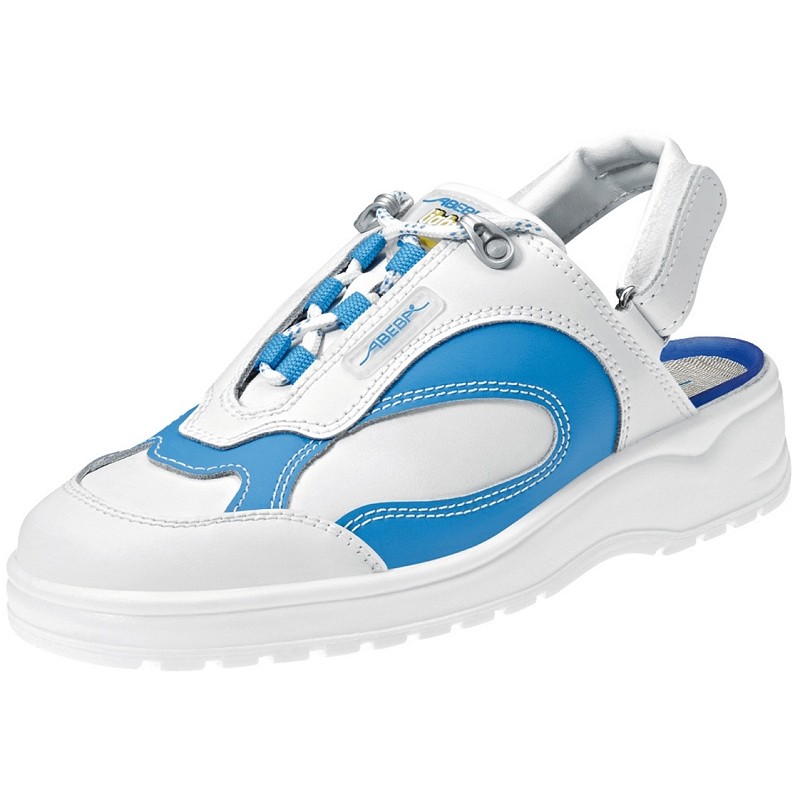 ABEBA-Footwear, SB-Damen-Arbeits-Berufs-Sicherheits-Clogs, weiß/blau