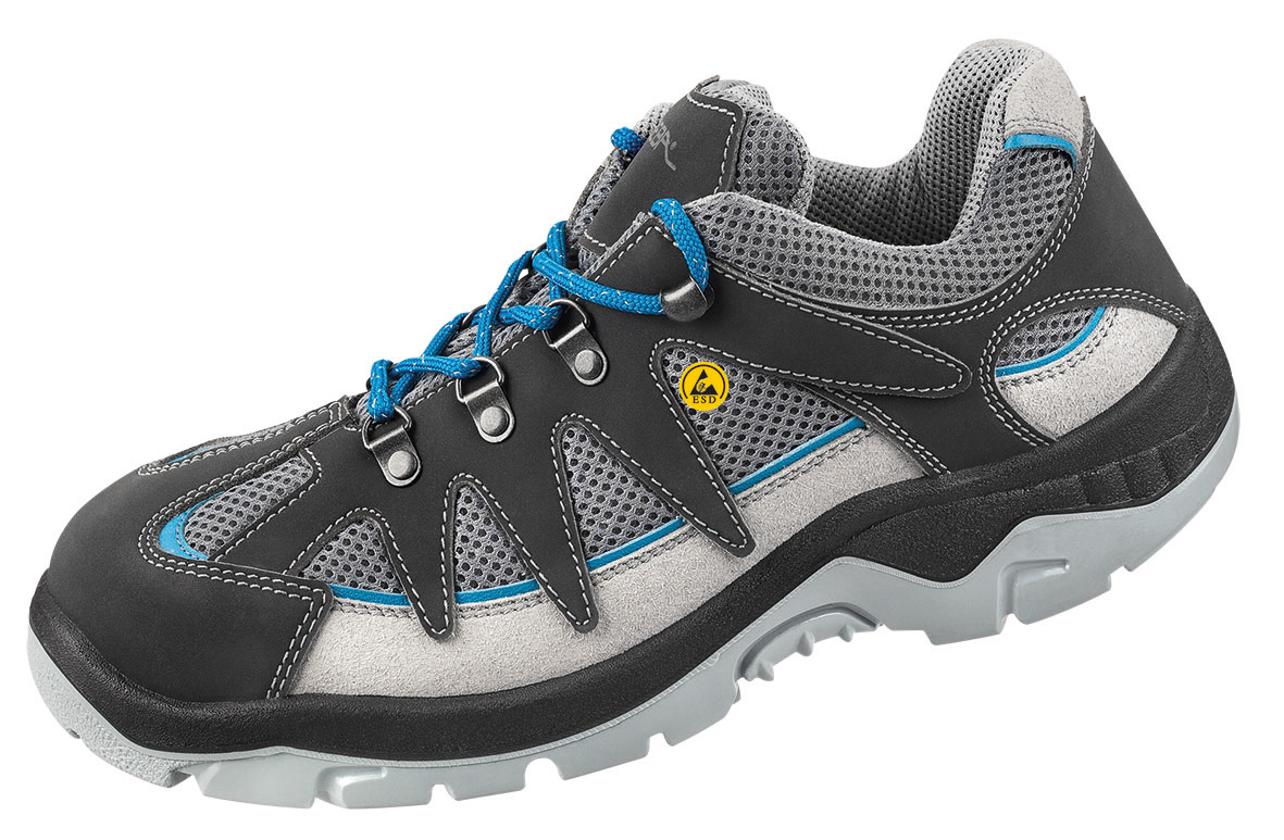 ABEBA-Footwear, S1P-Damen- u. Herren-Sicherheits-Arbeits-Berufs-Schuhe, Halbschuhe, ESD, grau/blau