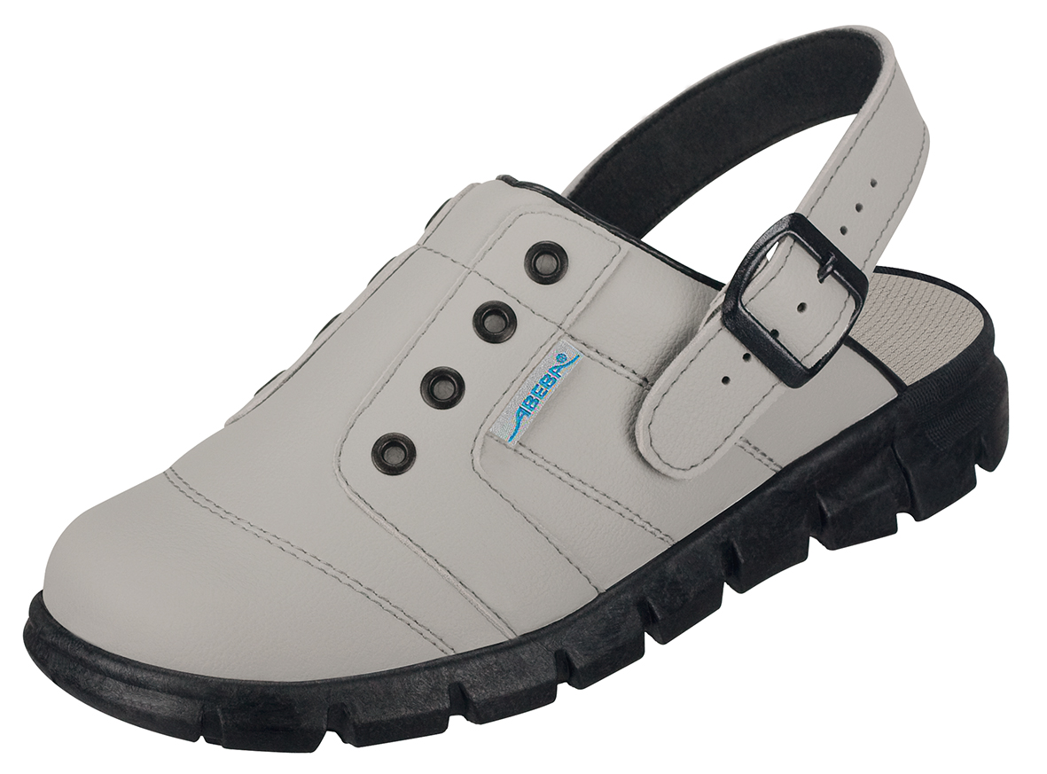 ABEBA-Footwear, OB-Damen- u. Herren-Arbeits-Berufs-Slipper, A-micro, grau/schwarz