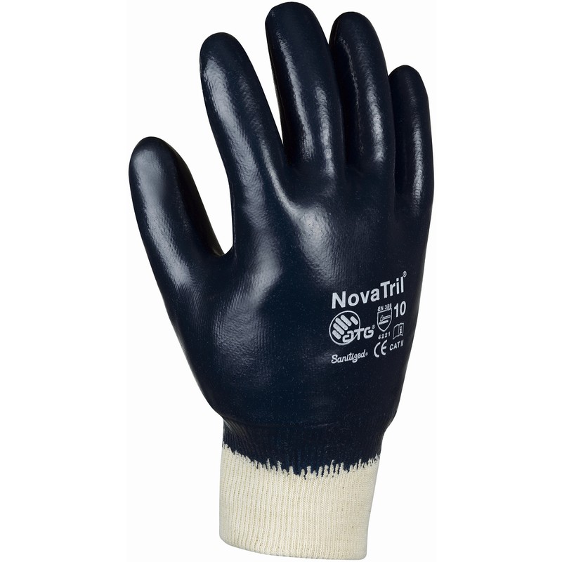 BIG-ATG-Nitril-Handschuhe, NovaTril, beige/blau