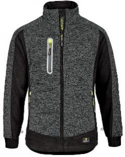 BIG-4-Protect-Kälteschutz, Wetterschutz Fleecejacke, MAINE, 400 g/m², schwarz/weiß melange