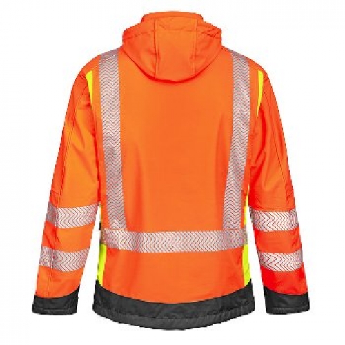 BIG-4-Protect-Warnschutz, Warn-Softshelljacke, Houston, leuchtorange/leuchtgelb/grau