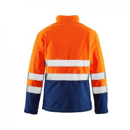 BIG-4-Protect-Warnschutz, Warn-Wetterschutz-Softshell-Jacke, Pittsburgh, leuchtorange/navy