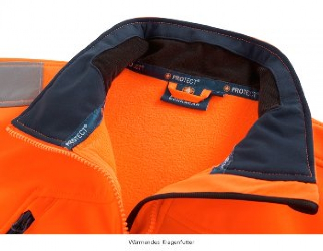 BIG-4-Protect-Warnschutz, Warn-Wetterschutz-Softshell-Jacke, Pittsburgh, leuchtorange/navy