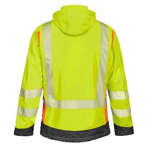 BIG-4-Protect-Warnschutz, Warn-Softshelljacke, Houston, leuchtgelb/leuchtorange/grau