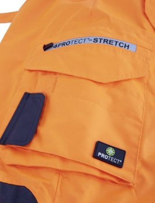 BIG-4-Protect-Warnschutz, Warn-Wetterschutz-Latzhose, Atlanta, leuchtorange