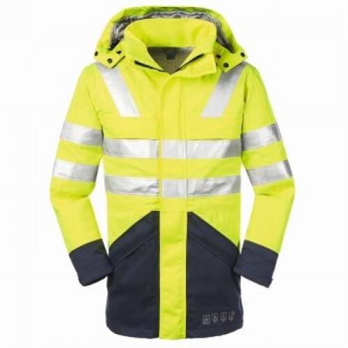 BIG-4-Protect-Warnschutz, Multinorm-Winter-Warn-Parka, Edmonton, leuchtgelb/navy