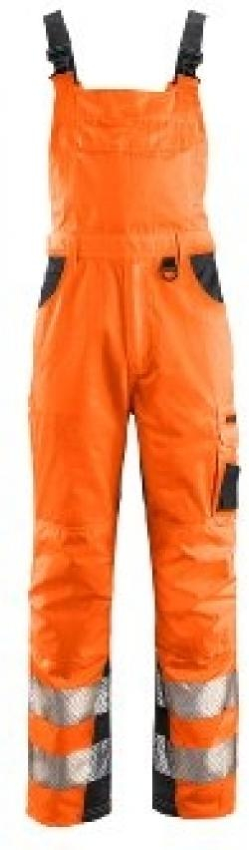 BIG-4-Protect-Warnschutz, Warn-Latzhose, Alabama, leuchtorange/grau
