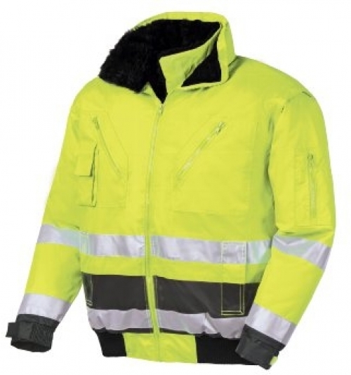 BIG-TEXXOR-Warnschutz, Warn-Pilotenjacke, Vancouver, leuchtgelb/grau