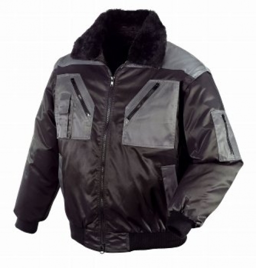 BIG-TEXXOR-Kälteschutz,  Winter-Arbeits-Berufs-Piloten-Jacke, 4-in-1-Pilotenjacke, Oslo, schwarz/anthrazit