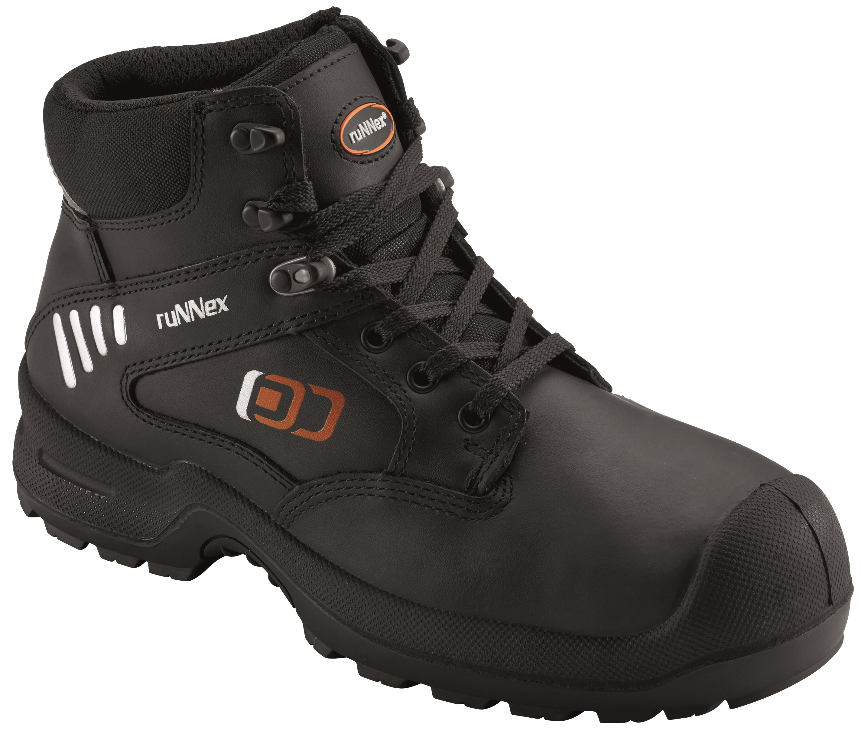 BIG-RUNNEX-Footwear, S3-Sicherheits-Arbeits-Berufs-Schuhe, Schnürstiefel, StrongStars, schwarz