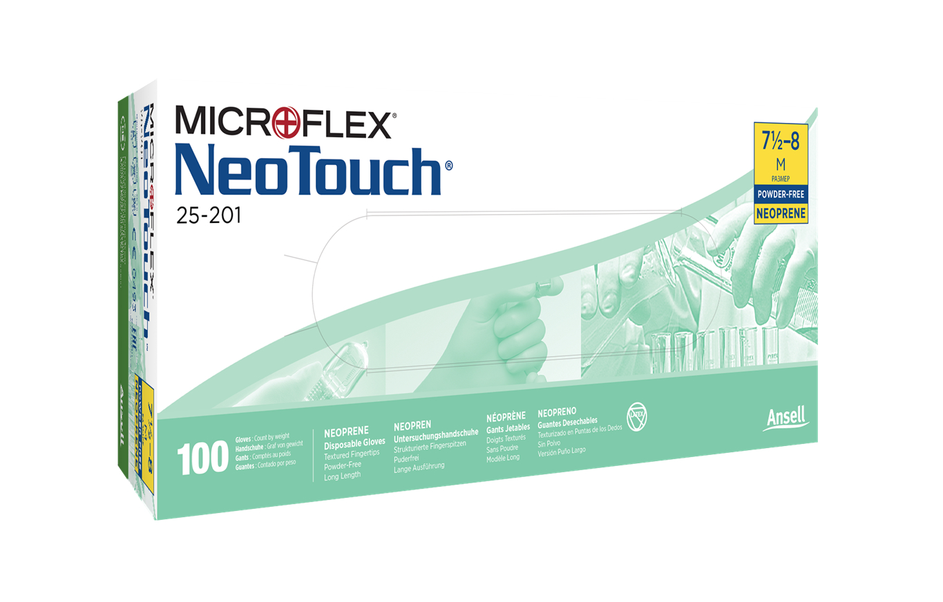 ANSRLL-Einwegschutz, EW-NEOPREN-HANDSCHUHE, NEO TOUCH, 25-201, hellgrün