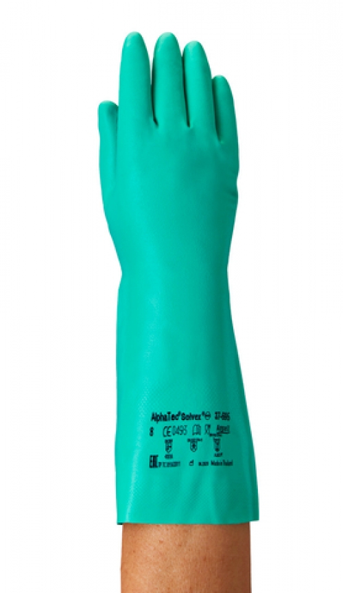 ANSRLL-Einwegschutz, NITRIL-HANDSCHUHE, SOLVEX, 37-695, grün