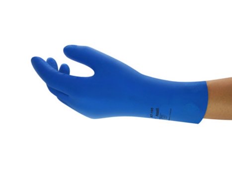 ANSRLL-Einwegschutz, LATEX-ARBEITSHANDSCHUHE, VERSATOUCH, 87-195, blau, VE 12 Paar