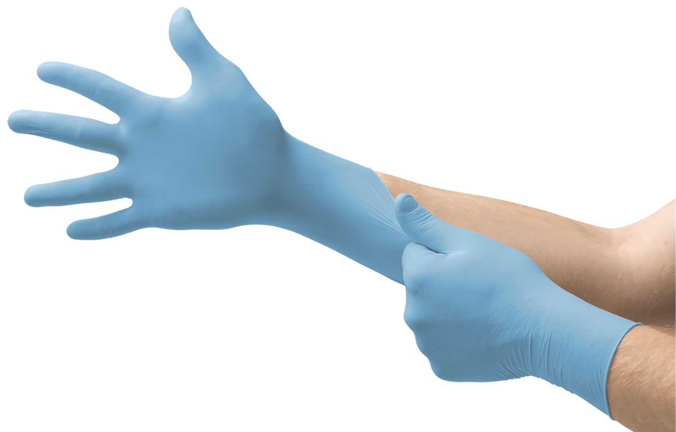 ANSRLL-Einwegschutz, EINWEG-NITRIL-HANDSCHUHE, MICROFLEX, 92-134, Pkg. á 100 Stück, blau