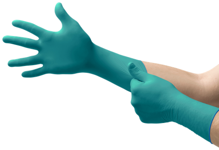 ANSRLL-Einwegschutz, EINWEG-NITRIL/NEOPREN-HANDSCHUHE, MICROFLEX, 93-260, grün/blau