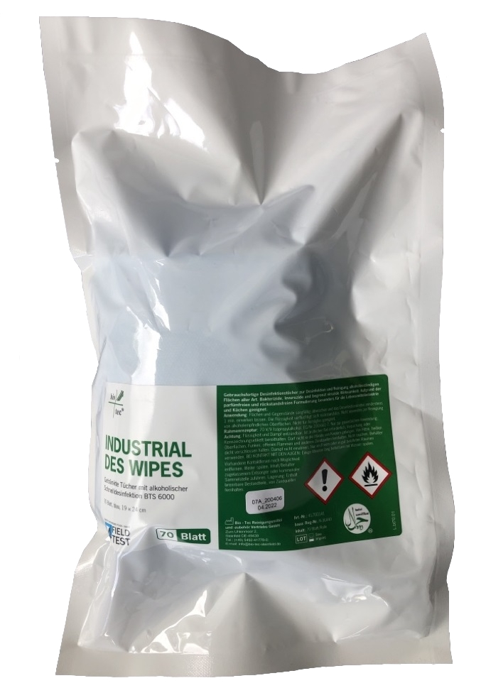 BIO-TEC-Alkoholische Schnelldesinfektionstücher, INDUSTRIAL DES WIPES MIDI Nachfüllpack, VE: 3 Rollen