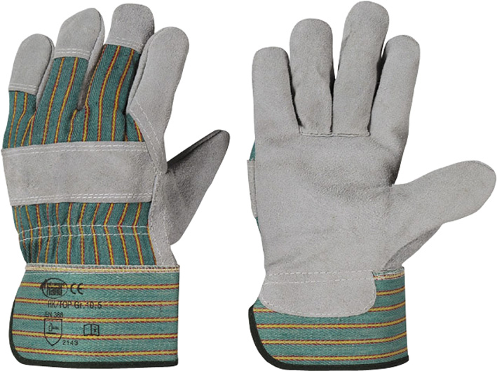 F-STRONGHAND, Rind-Vollleder-Arbeits-Handschuhe HK/TOP, grau, VE = 12 Paar