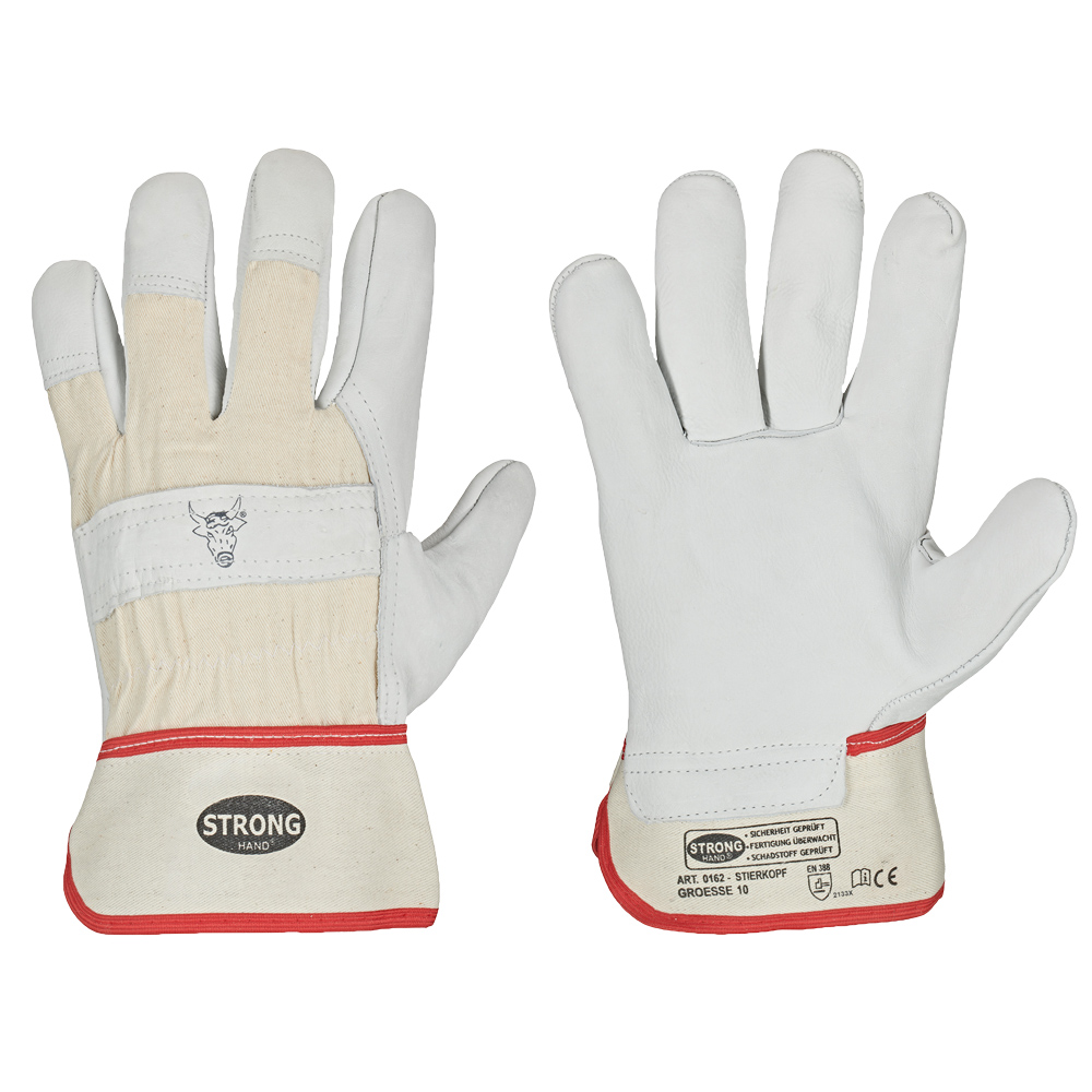 F-STRONGHAND-Handschutz, Rindvollleder, Arbeitshandschuhe, *CLASSIC-STIERKOPF*