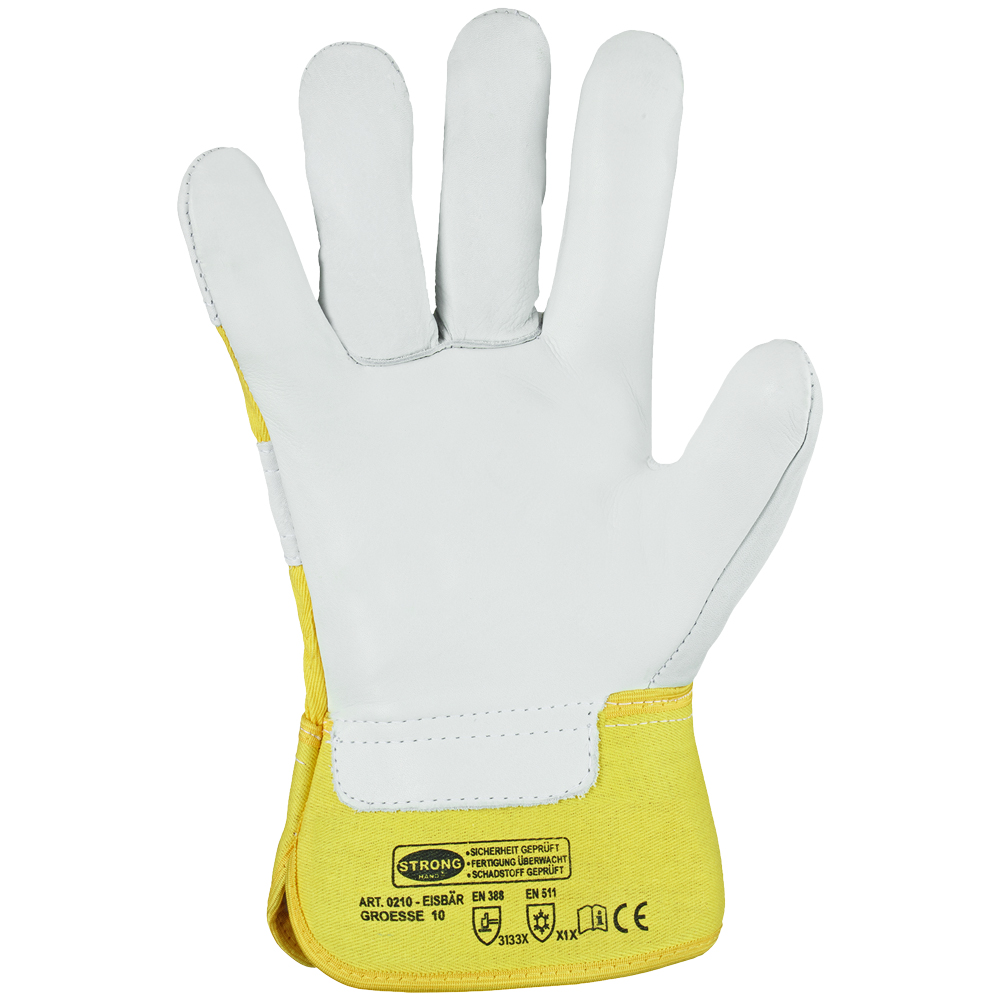 F-STRONGHAND-Handschutz, Winter, Rindvollleder, Arbeitshandschuhe, *EISBÄR*, Pkg.a`12
