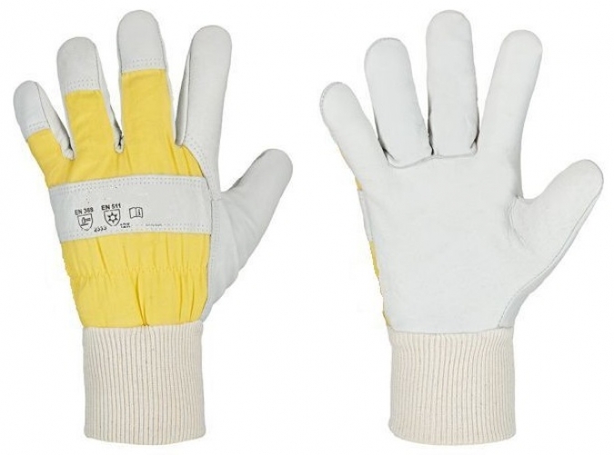 F-F-FELDTMANN-Handschutz, RINDVOLLLEDER-Handschuh, *KARIBU*