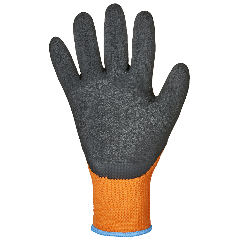 F-GOODJOB-Handschutz, Schrumpf-Latex, Arbeitshandschuhe *ECO WINTER*,  orange/schwarz