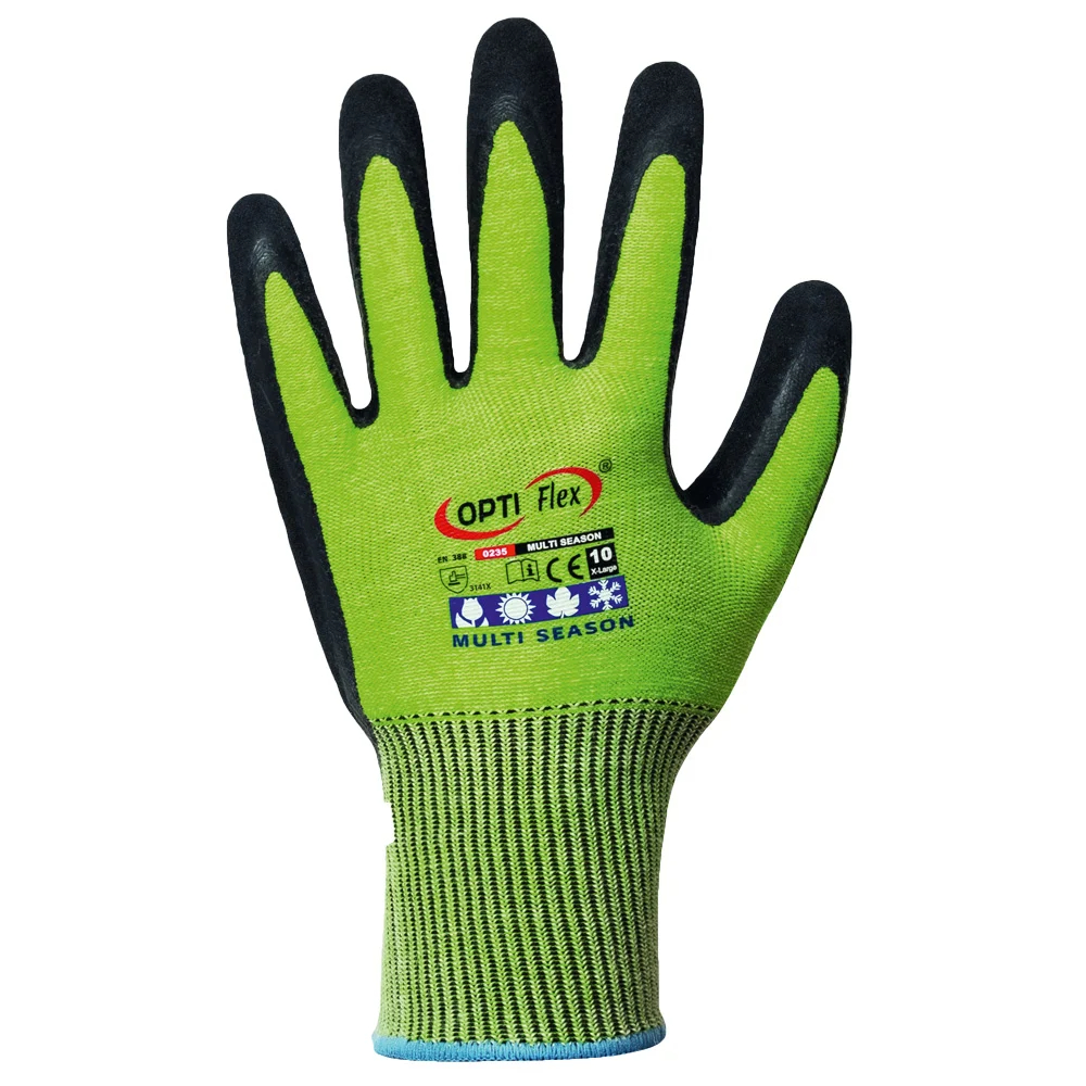 F-OPTIFLEX-Handschutz, Latex-Arbeitshandschuhe, *MULTI SEASON*, grün/schwarz