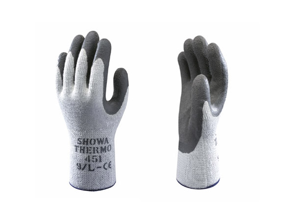 F-SHOWA, Latex-Arbeits-Handschuhe Showa 451 Thermo, grau, VE = 12 Paar