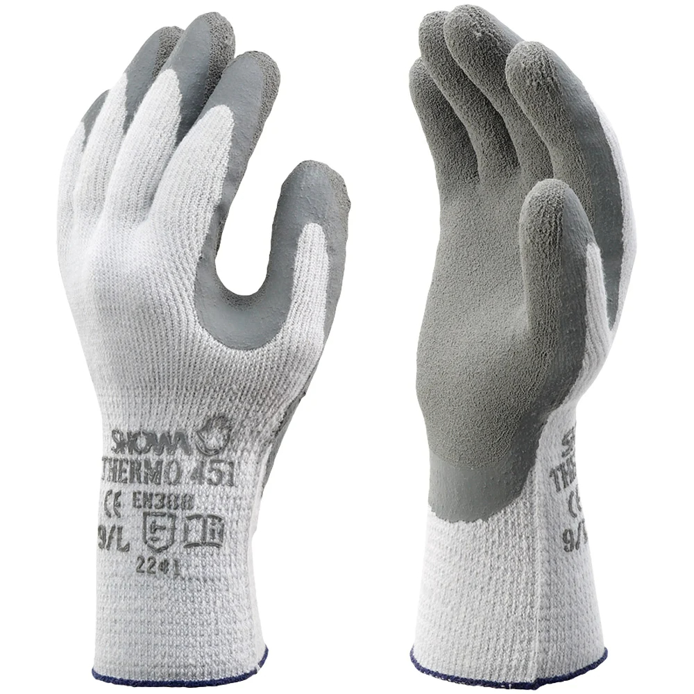 F-SHOWA-BEST, Mittelstrick, Latex beschichtet, Arbeitshandschuhe, *SHOWA 451*, grau