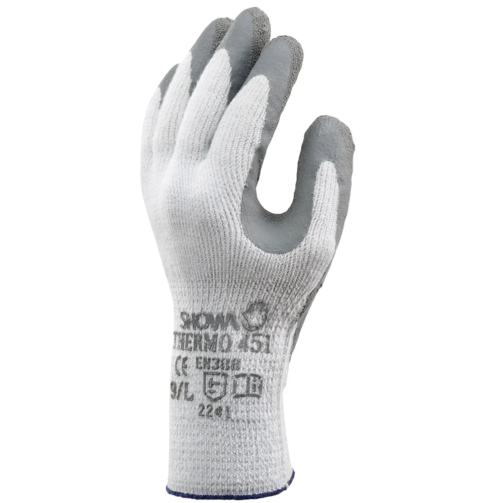F-SHOWA-BEST, Mittelstrick, Latex beschichtet, Arbeitshandschuhe, *SHOWA 451*, grau