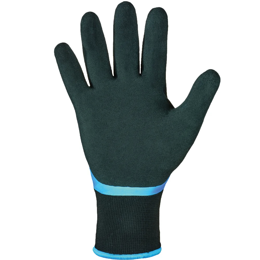 F-OPTIFLEX-Handschutz, Latex-Arbeitshandschuhe, *WINTER AQUA GUARD*, schwarz/blau