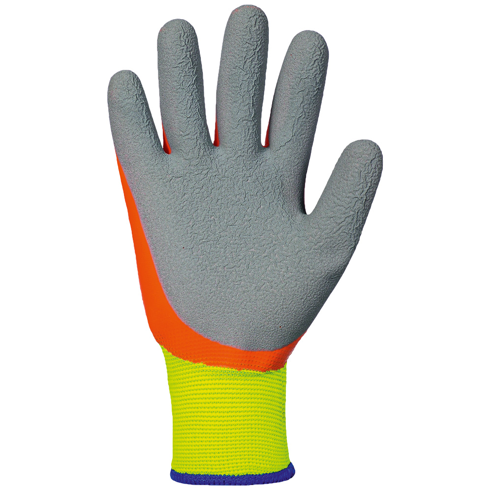 F-STRONGHAND-Handschutz, Latex, Arbeitshandschuhe, *DOUBLE ICE*,  Pkg.a`12 , orange/grau