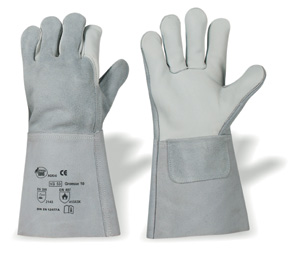 F-STRONGHAND, -Rindleder-Arbeits-Handschuhe für Schweißer VS 53, grau, VE = 12 Paar