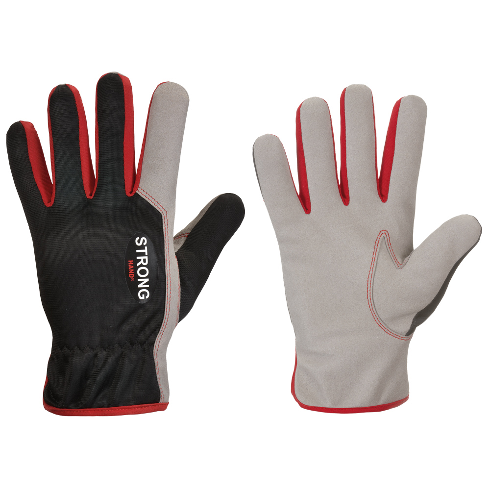 F-STRONGHAND-Handschutz, Arbeitshandschuhe, *VIGAN*, schwarz/grau/rot, Pkg.a`12