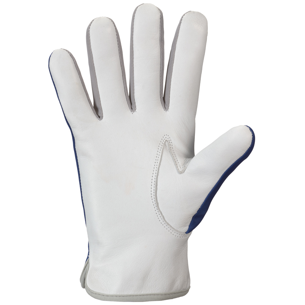 F-STRONGHAND-Handschutz, Schafsleder Arbeitshandschuhe, *DAVAO*, blau/grau, Pkg.a`12
