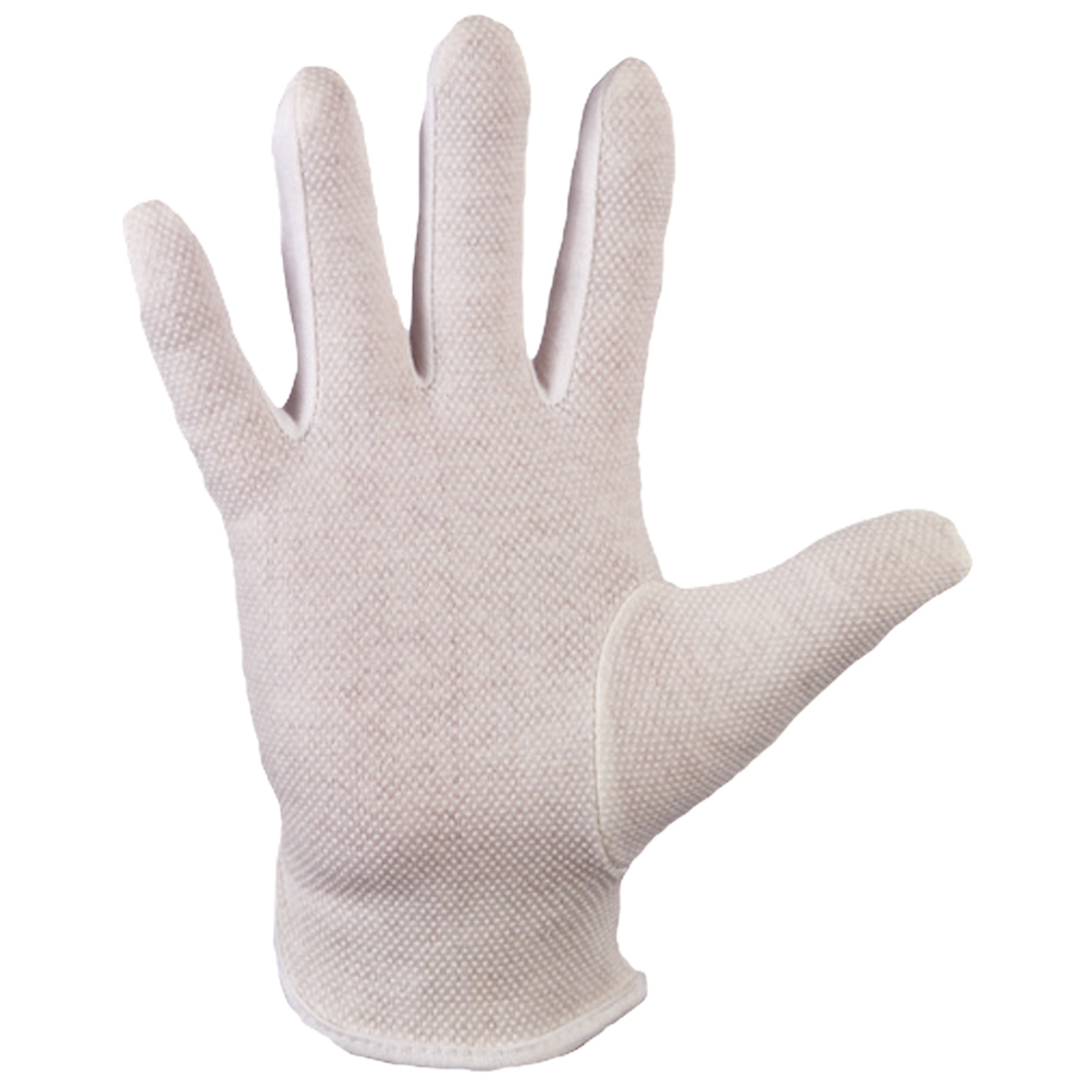 F-STRONGHAND-Handschutz, Trikot, 100% Baumwolle, mit Noppen, Arbeitshandschuhe, *BAOTOU*, Pkg.a`12 ,  weiß gebleicht
