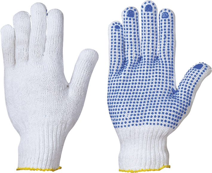 F-STRONGHAND, Strick-Arbeits-Handschuhe mit PVC-Noppen KORLA, weiß, VE = 12 Paar