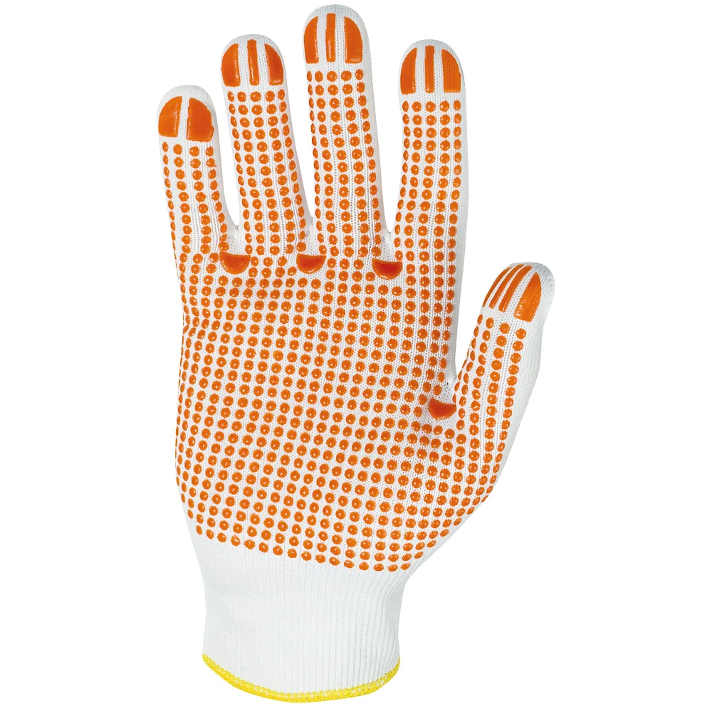 F-STRONGHAND-Handschutz, Strick, mit Noppen, Arbeitshandschuhe, *FUZHOU*, Pkg.a`12 , weiß/rot