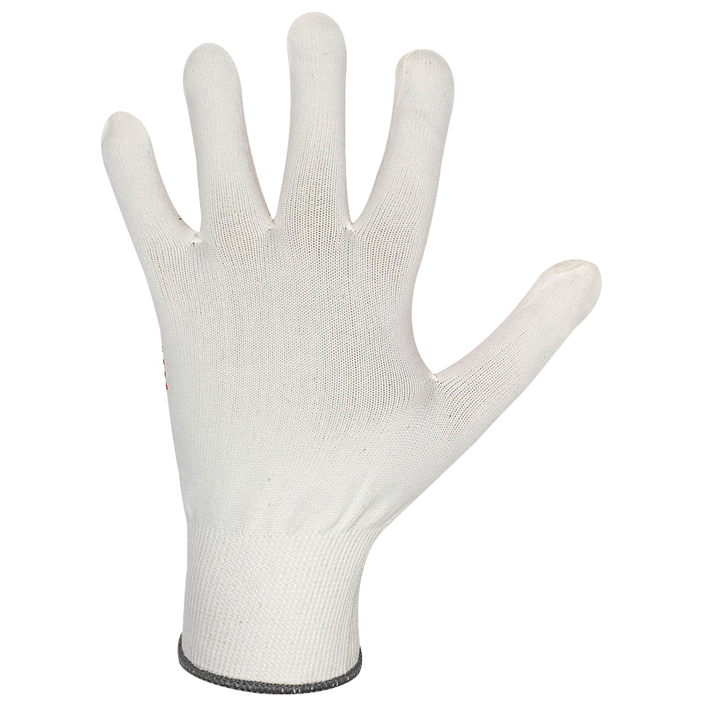 F-STRONGHAND-Handschutz, Strick, mit Noppen, Arbeitshandschuhe, *NINGBO*, Pkg.a`12 , weiß/rot