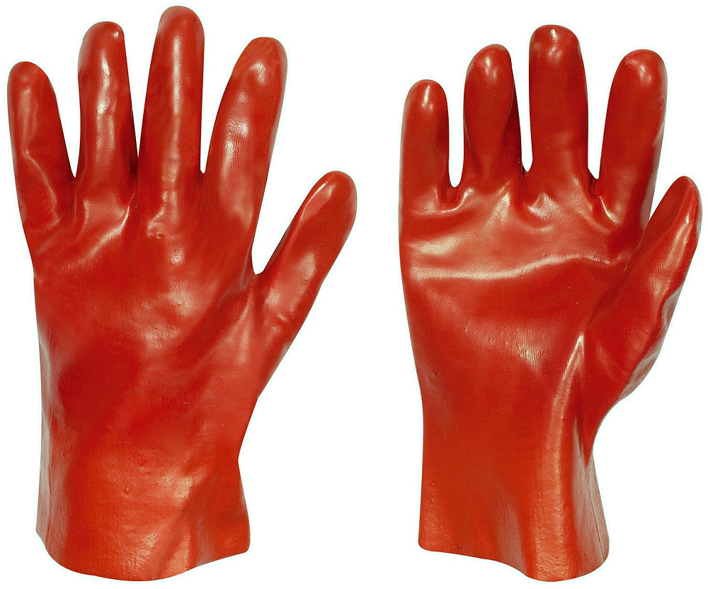F-FELDTMANN, PVC-Arbeits-Handschuhe Chicago, rot, VE = 12 Paar