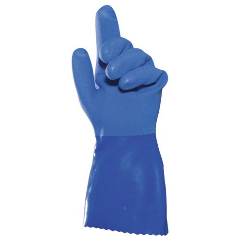F-F-FELDTMANN-Handschutz, PVC-Arbeitshandschuhe, *TELBLUE 351*, blau
