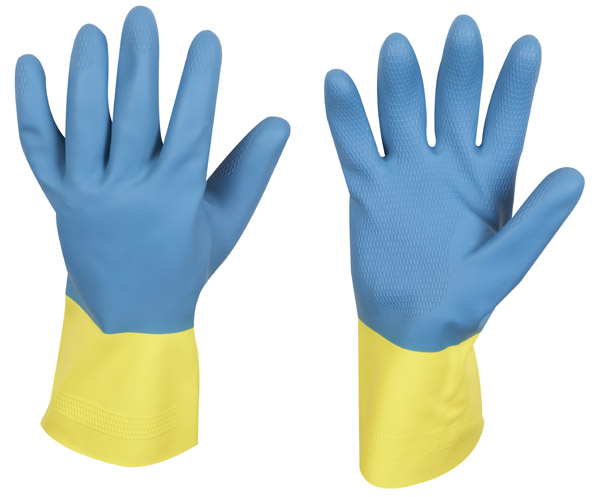 F-STRONGHAND, Chemikalienschutz, Latex, Arbeitshandschuhe, *KENORA*, VE: 144 Paar, blau