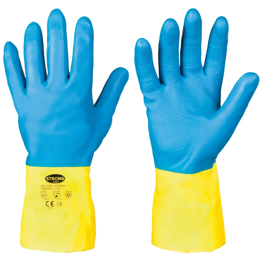 F-STRONGHAND-Handschutz, Chemikalienschutz, Latex, Arbeitshandschuhe, *KENORA*, blau