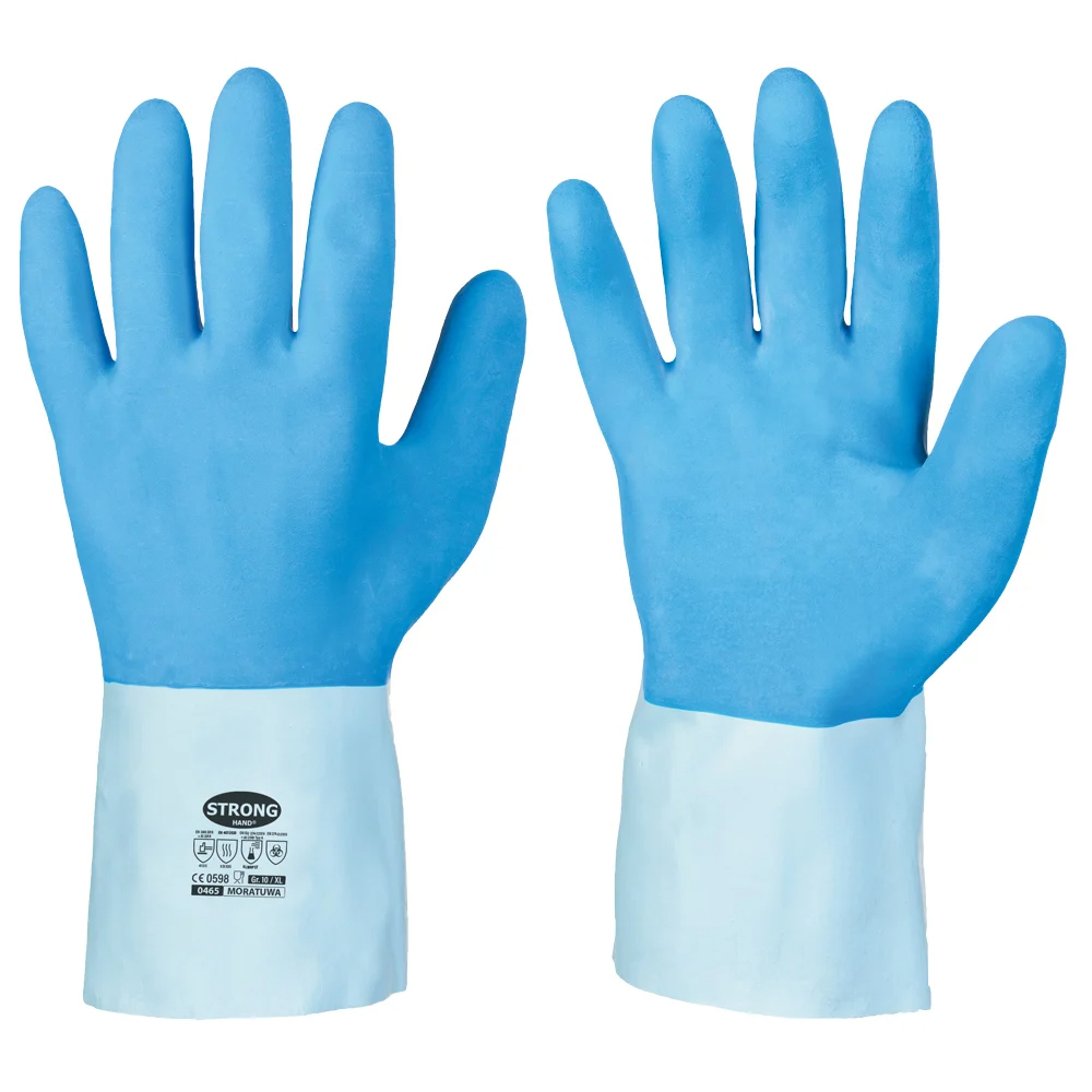 F-SURF-Handschutz, Chemikalienschutz, Latex, Arbeitshandschuhe, *MORATUWA*, blau