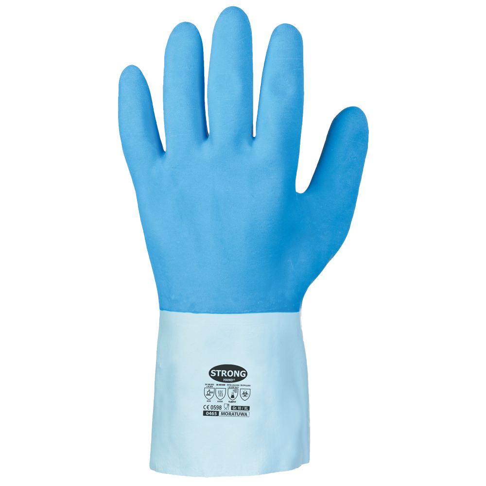 F-SURF-Handschutz, Chemikalienschutz, Latex, Arbeitshandschuhe, *MORATUWA*, blau
