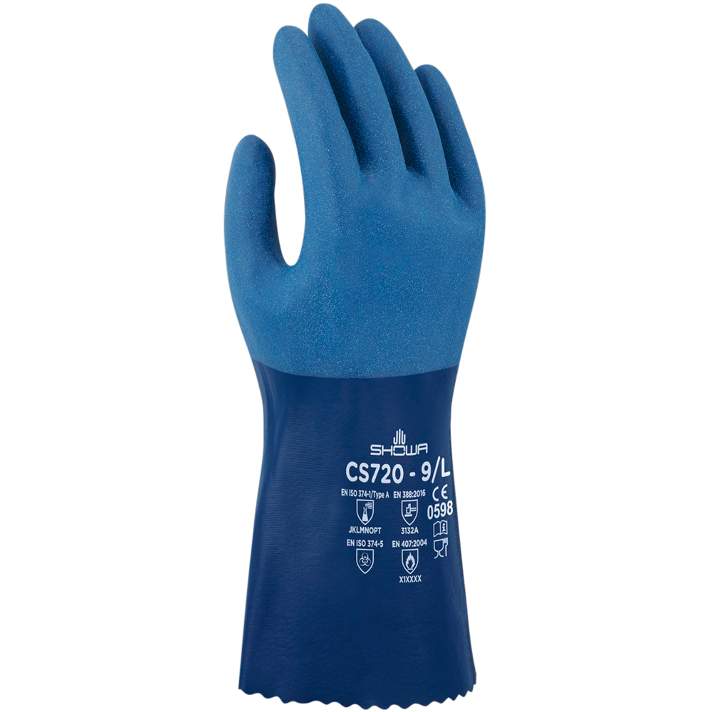 F-SHOWA-Handschutz BEST, Nylon, Nitrilbeschichtung, Arbeitshandschuhe, *SHOWA 720*, blau