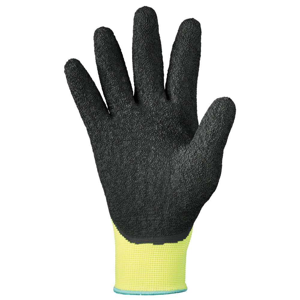 F-STRONGHAND-Handschutz, Latex, Arbeitshandschuhe,  *NEONGRIP*, Pkg.a`12  schwarz/neongelb
